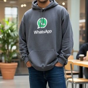 Rare WhatsApp Logo Crewneck Sweatshirt - Size 2XL - Gray Excellent Condition